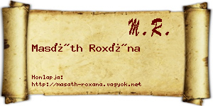 Masáth Roxána névjegykártya